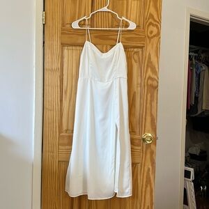 Abercrombie & Fitch - White Midi Dress with Slit - Size XS